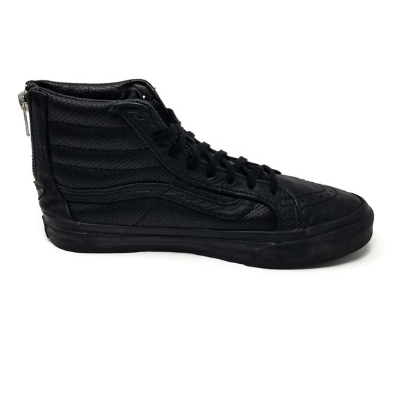 Vans SK8 Hi Slim Zip Perf Leather W7 M5.5 Black - Picture 2 of 9